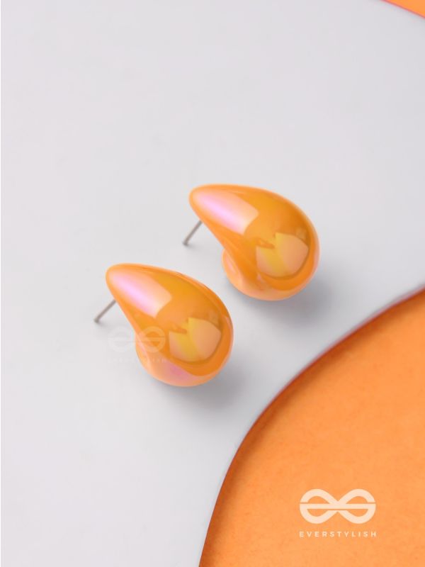 Shining Crescents - Holographic Acrylic Earrings (Orange)