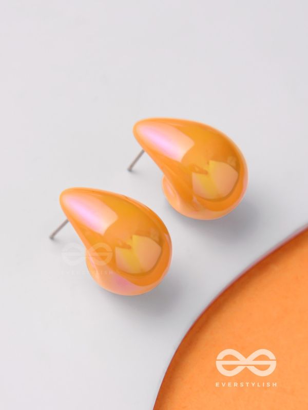 Shining Crescents - Holographic Acrylic Earrings (Orange)