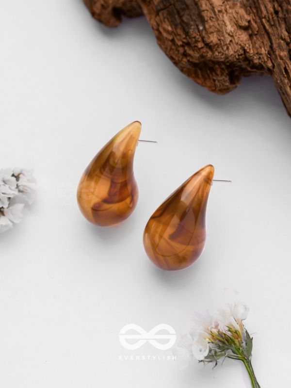 Chestnut Chic - Acrylic Earrings
