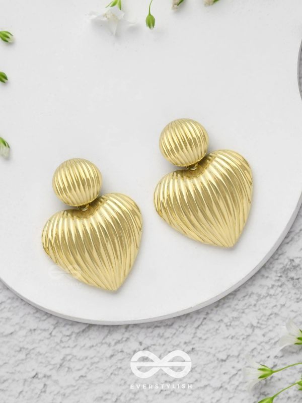 Young Love - Textured Golden Earrings