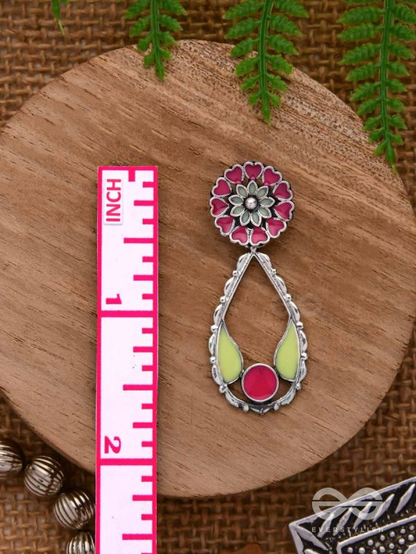 Enchanted Garden Wings - Statement Enamelled Oxidised Ear Jackets