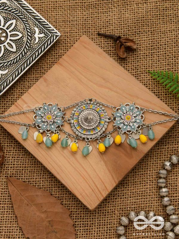 The Playful Skies - Enamelled Oxidised Choker Neckpiece