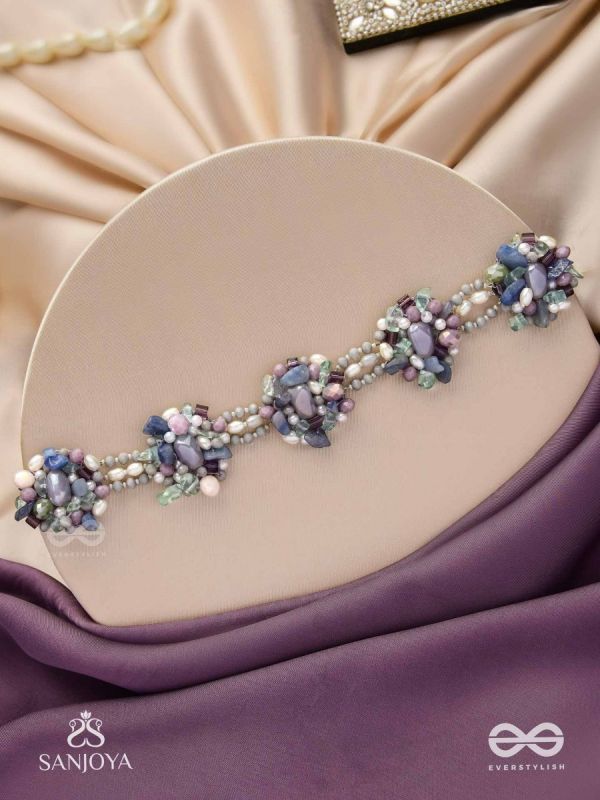 Devasesa- Remnants Of The Sea- Beads And Stones Hand Embroidered Necklace