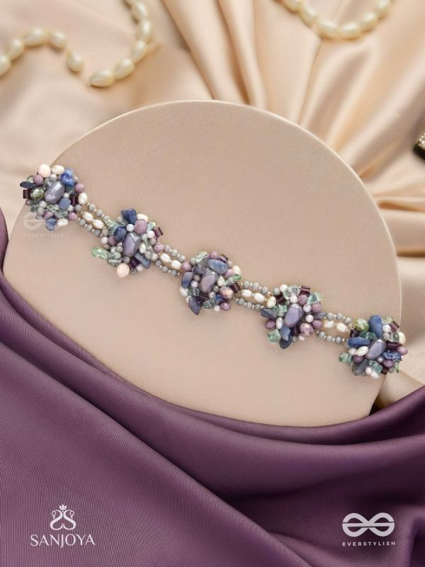 Devasesa- Remnants Of The Sea- Beads And Stones Hand Embroidered Necklace