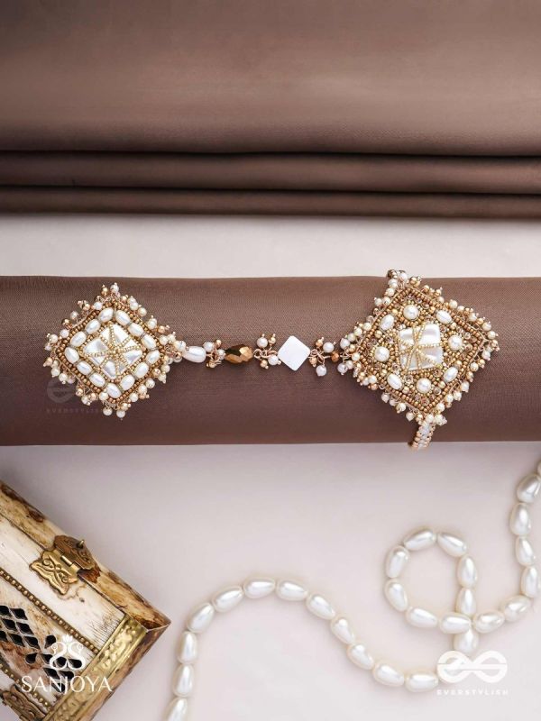 Abhyupayan - Gift From The Heavens - Beads, Pearls Glass Drops Hand Embroidered Haathphool