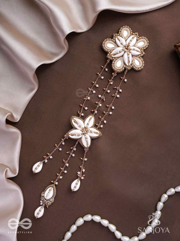 Maayin - The Magical Inflorescence - Shells, Mirrors And Beads Hand Embroidered Hair Accessory