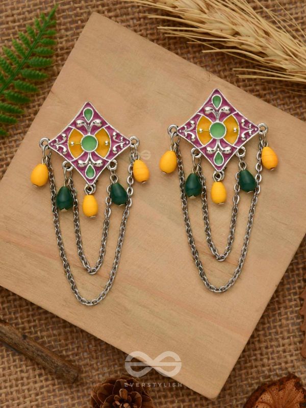 The Countryside Charms - Enamelled Oxidised Earrings