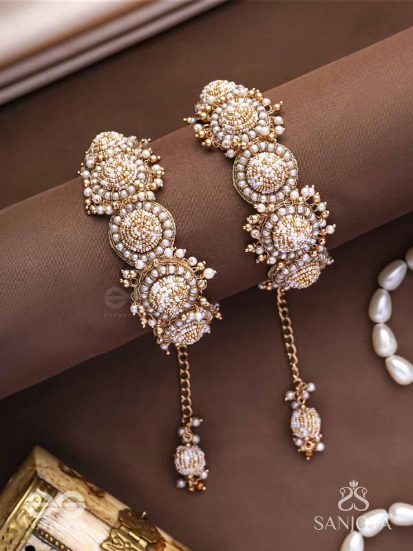 Tararaman - The Bejewelled Galaxies - Beaded Hand Embroidered Cuff Bracelets (Set Of 2)