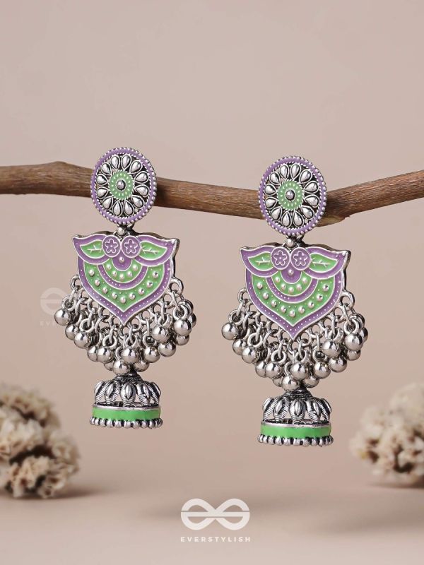 The Forest Lake- Enamelled Oxidised Earrings