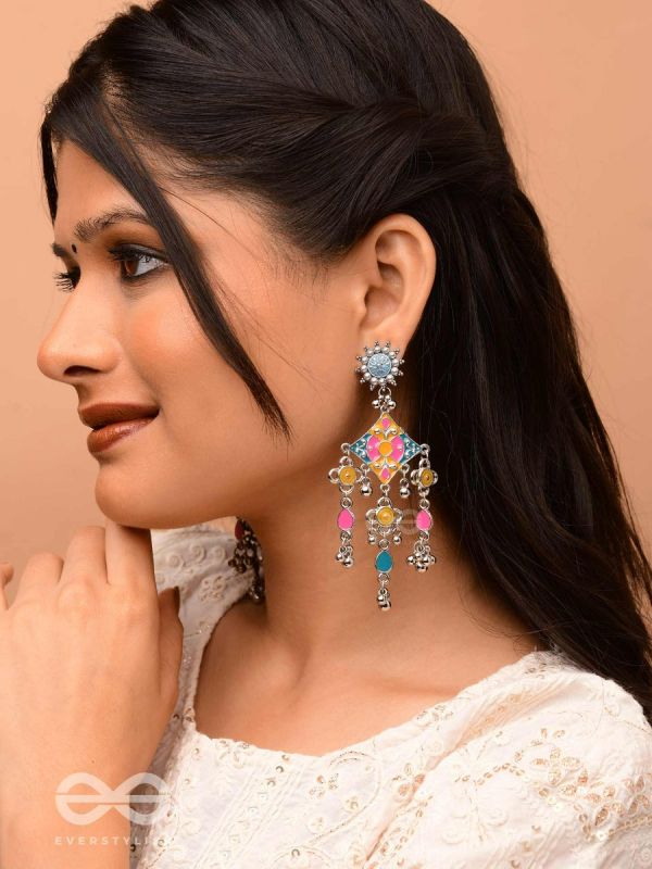 The Sunset Landscape - Enamelled Oxidised Earrings