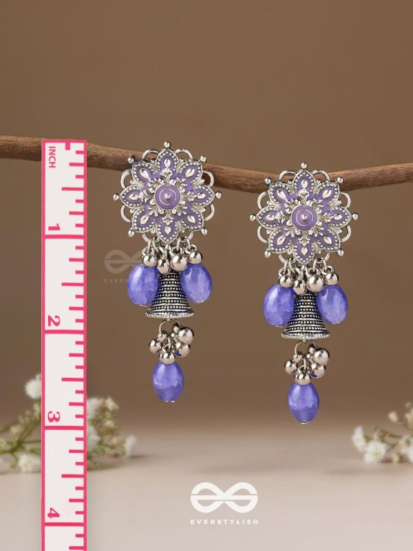 The Azure Snowflakes - Enamelled Oxidised Earrings