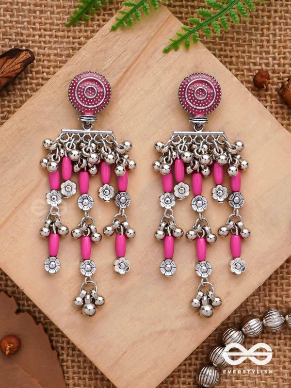 The Fuchsia Fairies - Enamelled Oxidised Earrings