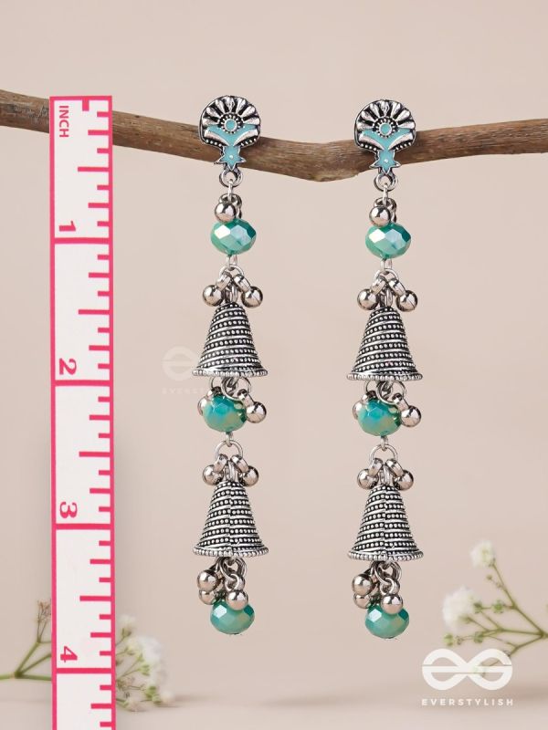 The Marine Carillons - Enamelled Oxidised Earrings