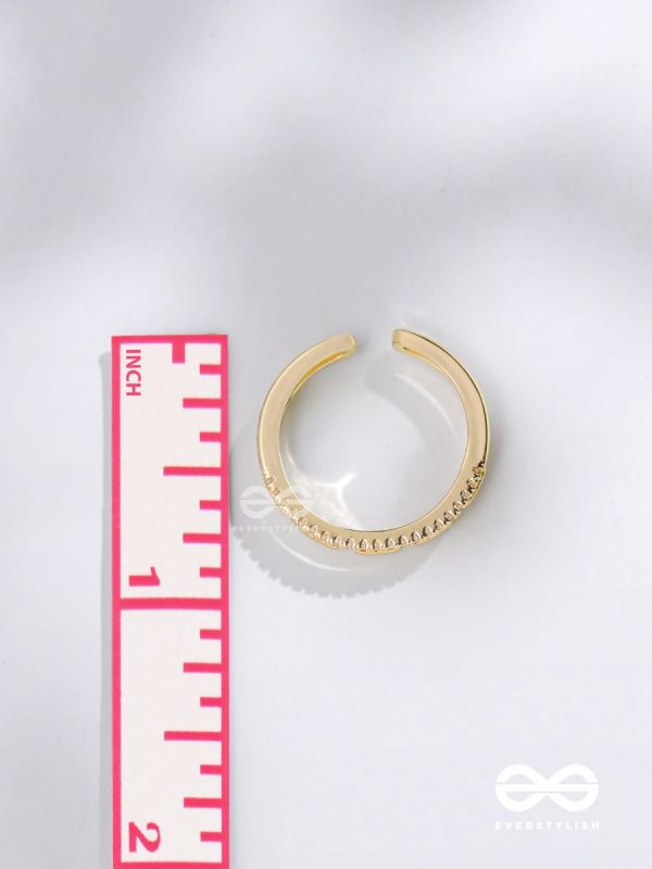 Tie Me Close - Golden Cubic Zirconia Ring (Adjustable)