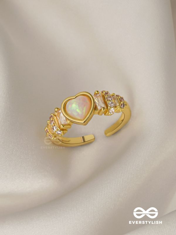 A Lover's Promise - Golden Cubic Zirconia Ring (Adjustable)