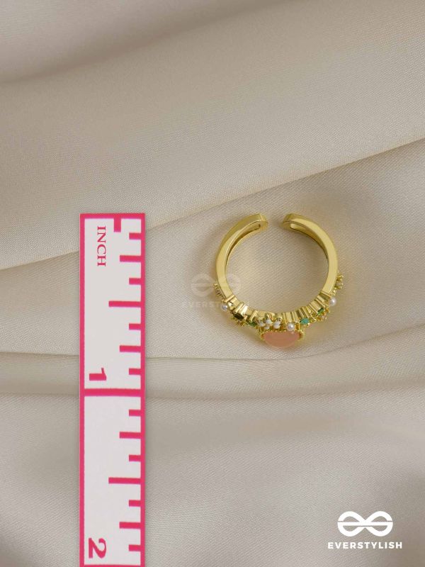 The Eden's Secret - Golden Embellished Ring (Adjustable)
