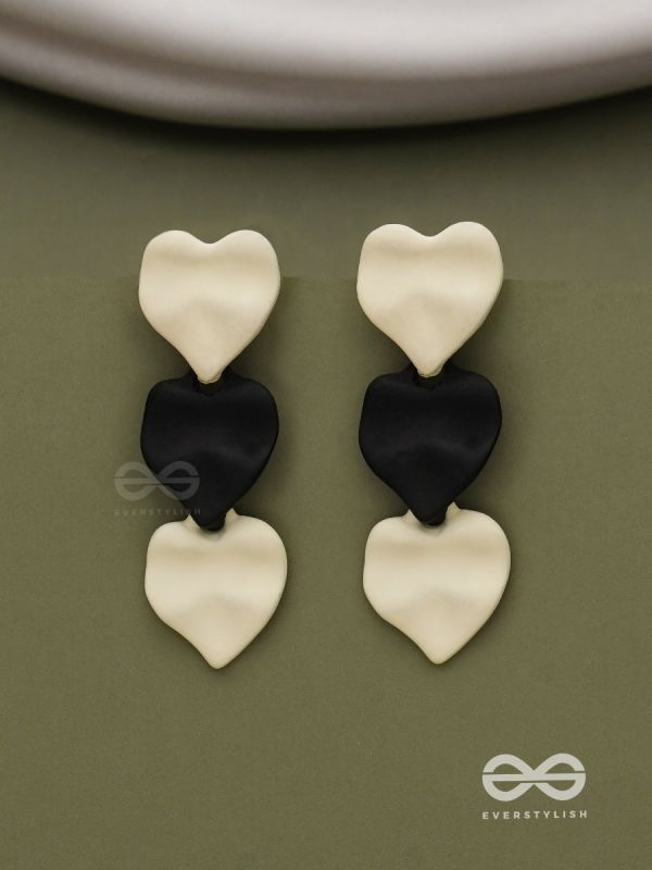 Yin Yang Hearts- Two-Tone Love Earrings