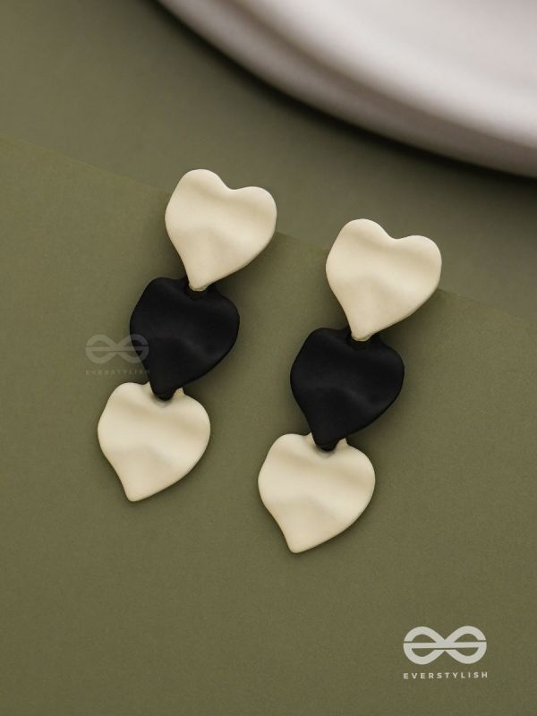 Yin Yang Hearts- Two-Tone Love Earrings