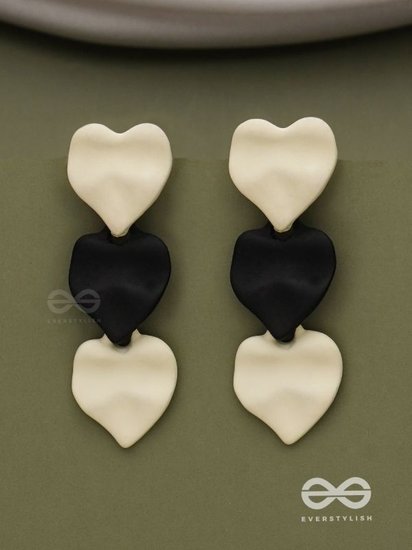 Yin Yang Hearts- Two-Tone Love Earrings