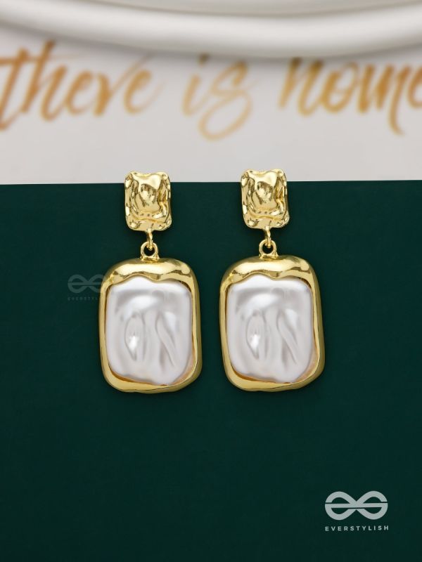 Liquid Gold- Modern Framed Earrings