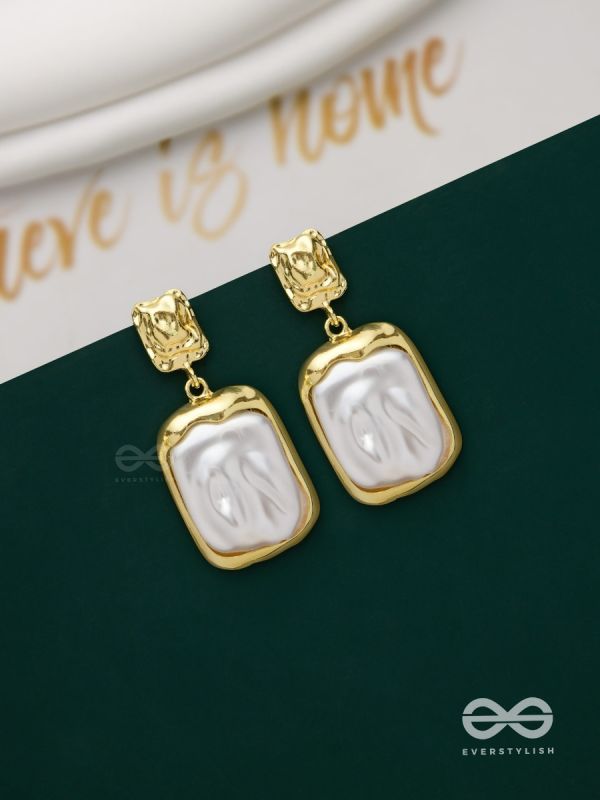 Liquid Gold- Modern Framed Earrings