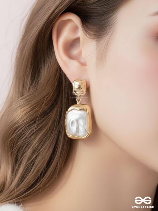 Liquid Gold- Modern Framed Earrings