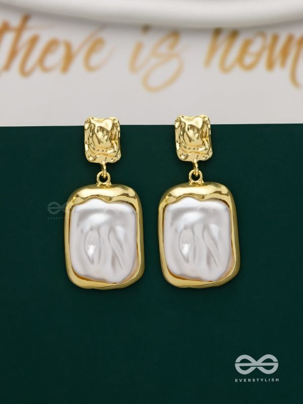 Liquid Gold- Modern Framed Earrings