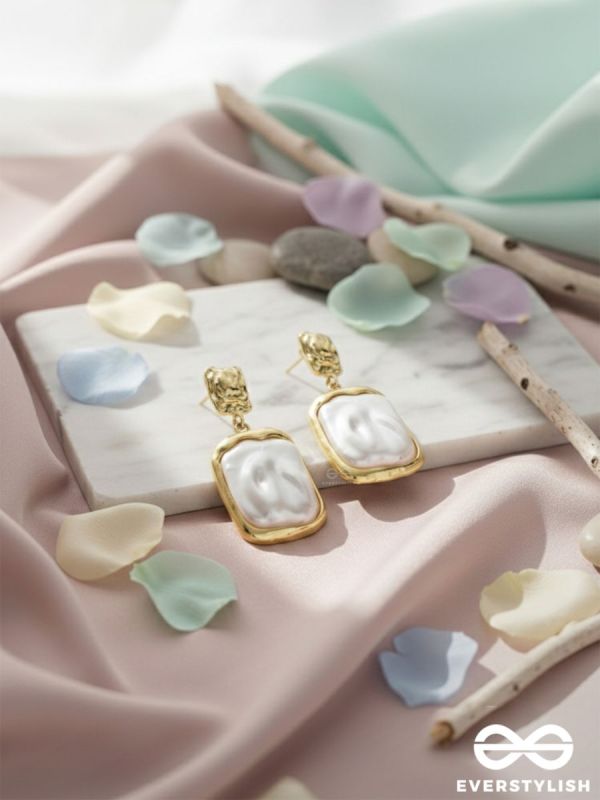 Liquid Gold- Modern Framed Earrings