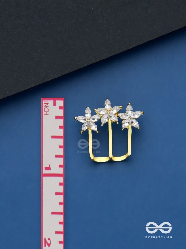 Queen’s delight - Crown shaped golden crystal studs 