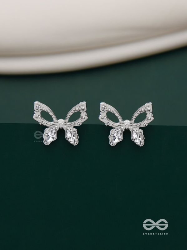 Pristine excellence - Crystal butterfly studs 