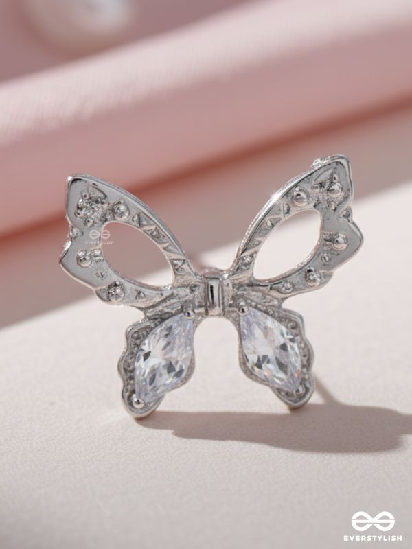 Pristine excellence - Crystal butterfly studs 