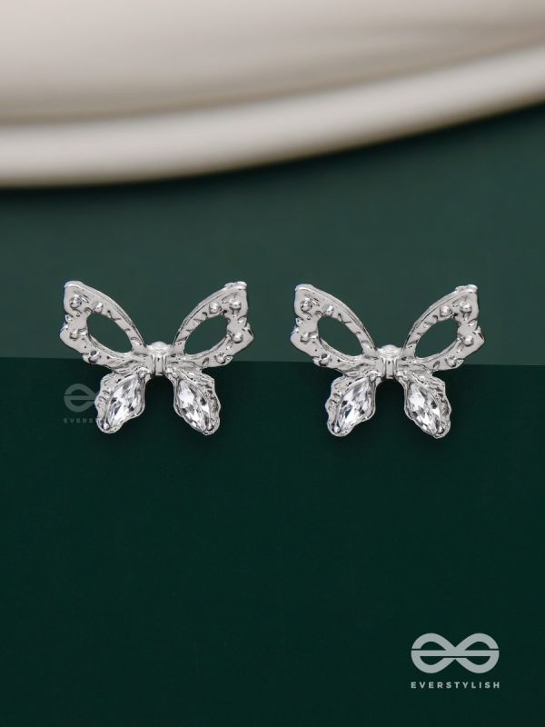 Pristine excellence - Crystal butterfly studs 