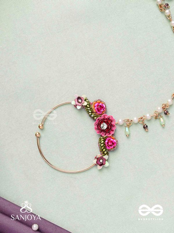 VARNAMALA ABHUSHANA - ADORNMENT OF COLORS - FLORAL MOTIFS WITH PEARLS NATH