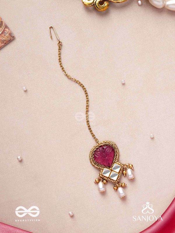 PREMABANDHANAM - BOND OF LOVE - CUTDANA AND PEARLS COMPLETE WITH MIRROR WORK MAANG TIKA