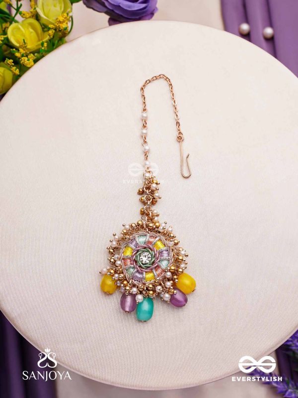 RANGVATI - FULL OF COLORS - EXQUISITE MULTI-HUED MAANGTIKA WITH PEARL AND CRYSTAL EMBELLISHMENTS