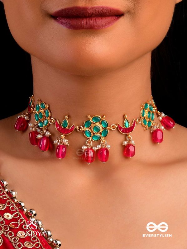 ANURAGA - LOVE’S EMBRACE - HERITAGE-INSPIRED KUNDAN POLKI CHOKER WITH DAINTY BEADED DROPS