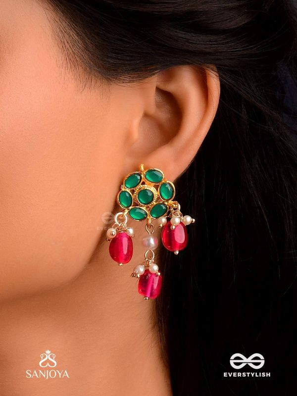 ANURAGA - LOVE’S EMBRACE - HERITAGE-INSPIRED KUNDAN POLKI EARRINGS WITH DAINTY BEADED DROPS
