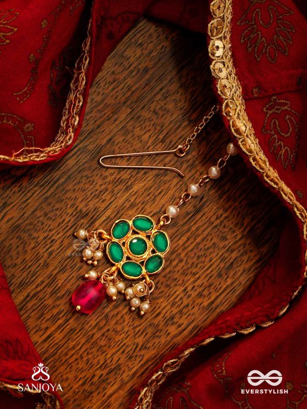 ANURAGA - LOVE’S EMBRACE - HERITAGE-INSPIRED KUNDAN POLKI MAANGTIKA WITH DAINTY BEADED DROPS