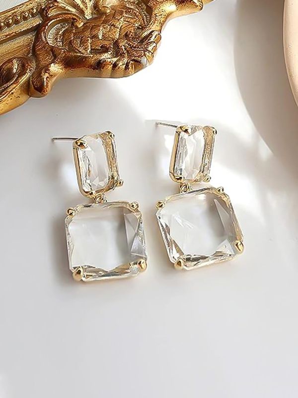 GOLDEN ICE - LUXURIOUS CLEAR STONE EARRINGS