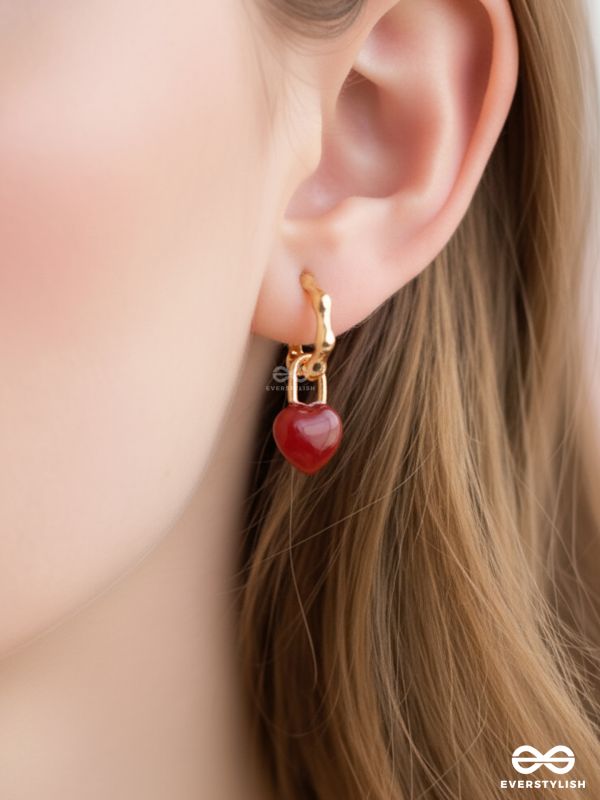 HEARTLINK DROPS-  DAINTY GOLD TONE EARRINGS
