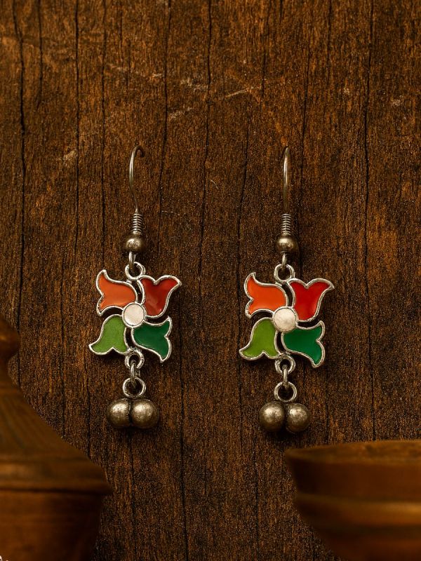 FESTIVE SPIN – VIBRANT PETAL EARRINGS