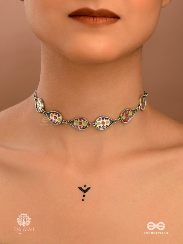 RAINBOW BEAT - OXIDISED ENAMELLED CHOKER