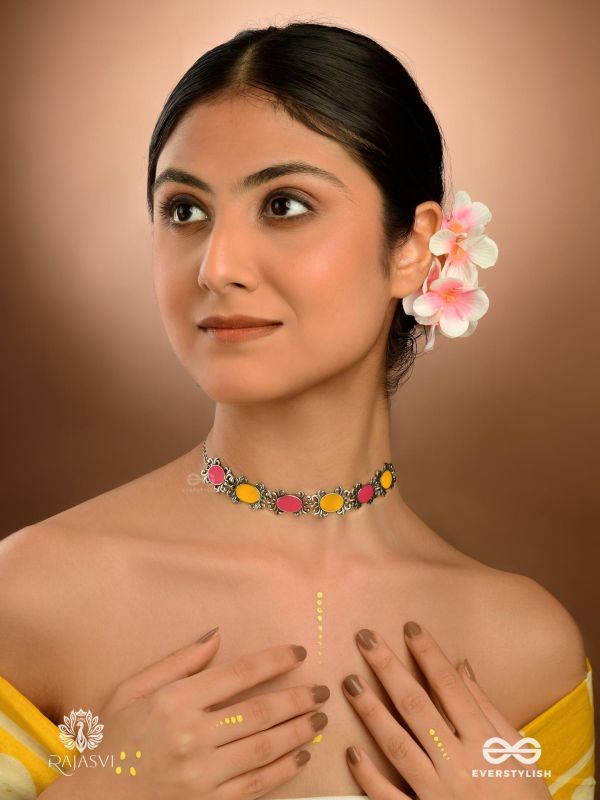 POP FUSION – BRIGHT ENAMELLED OXIDISED CHOKER