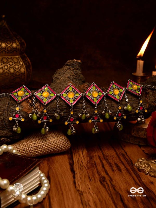 CITRUS BLOOM - ENAMELLED OXIDISED CHOKER