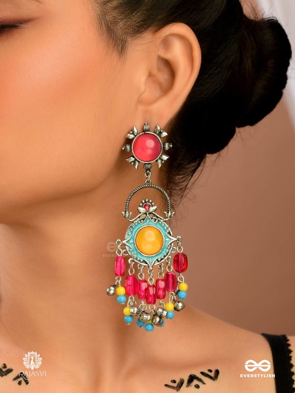 SUNBURST GYPSY - BOHO STATEMENT OXIDISED EARRING