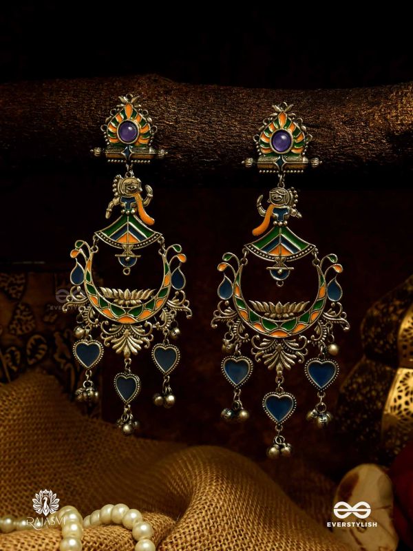 INDIGO EMBRACE - STATEMENT OXIDISED JHUMKA