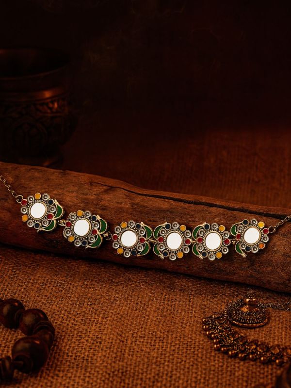 HERITAGE HALO - FLORAL MOTIF OXIDISED CHOKER