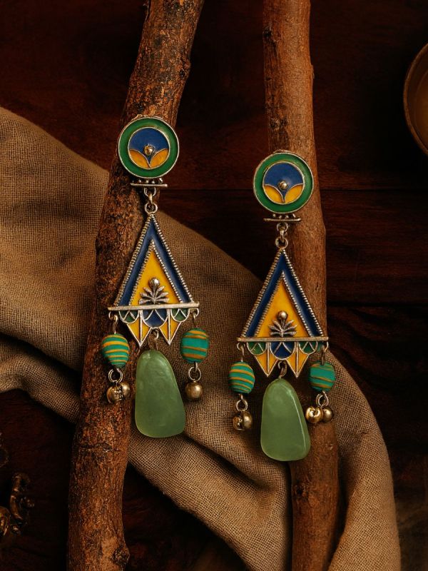 ZEN BLOOM - ENAMELLED DROP EARRING