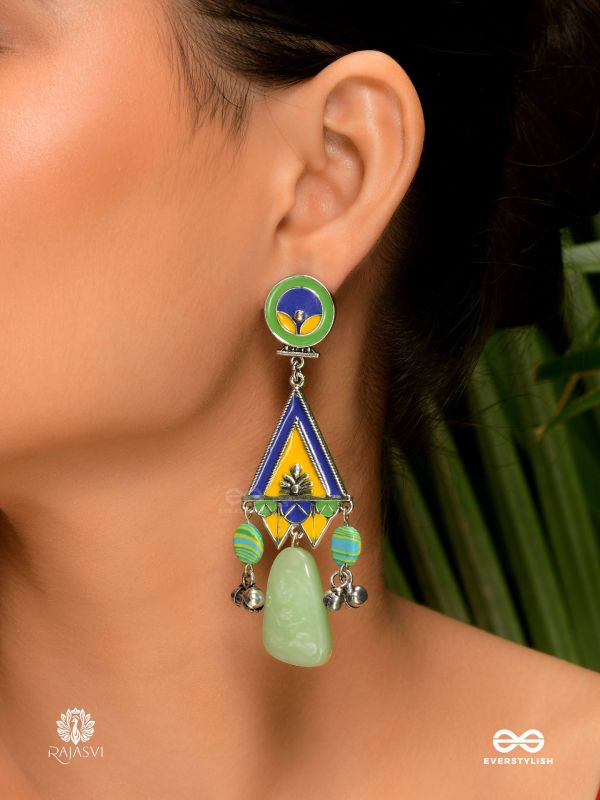 ZEN BLOOM - ENAMELLED DROP EARRING