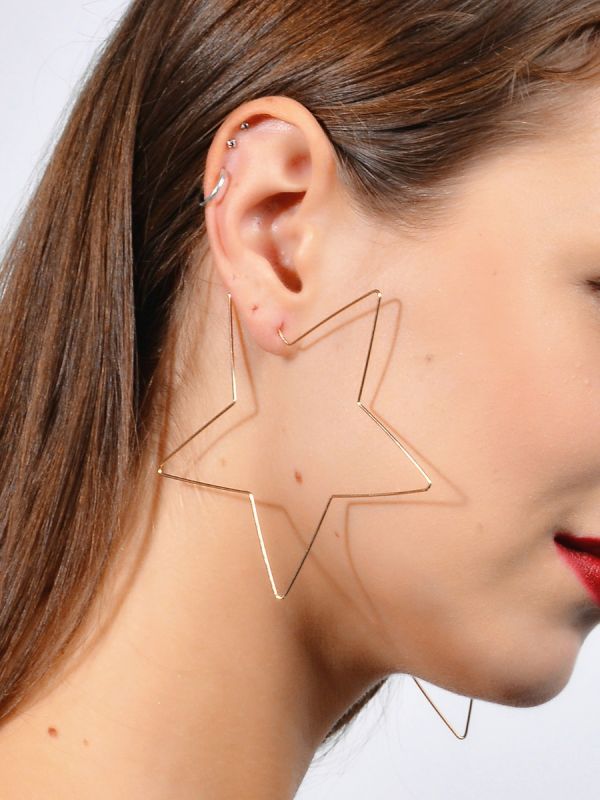 Effortlessly chic and stylish- star shaped hoops